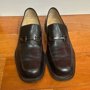 Salvatore Ferragamo Pompei Loafer Black Leather Mens Size 9.5 B